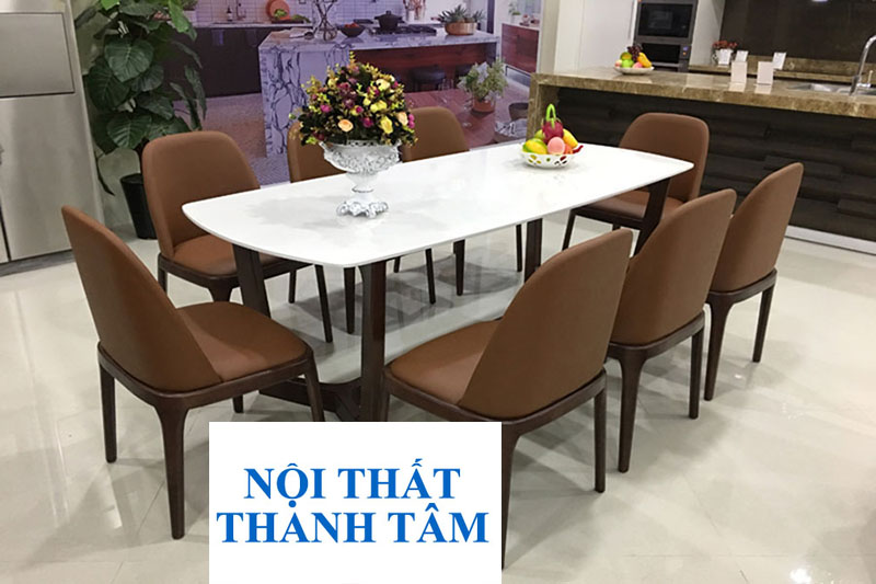 Bàn Ăn 8 Ghế Mặt Đá
