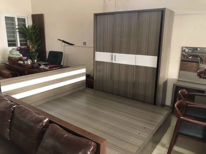 Combo tủ + giường rộng 2m giá rẻ mdf chỉ 6,9 triệu